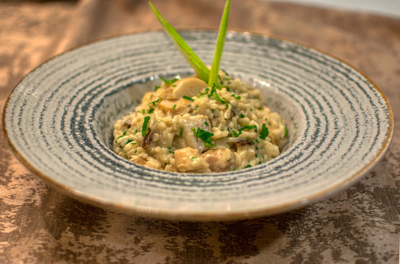 Romige risotto met champignons en spek voor iedere dag